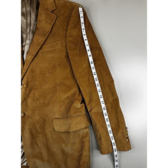 Lands End Mens 42R Classic Corduroy Blazer 100% Cotton 2 Button Jacket Camel Tan - Picture 4 of 16